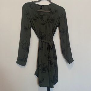 Forever 21 army green floral dress
